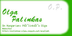 olga palinkas business card